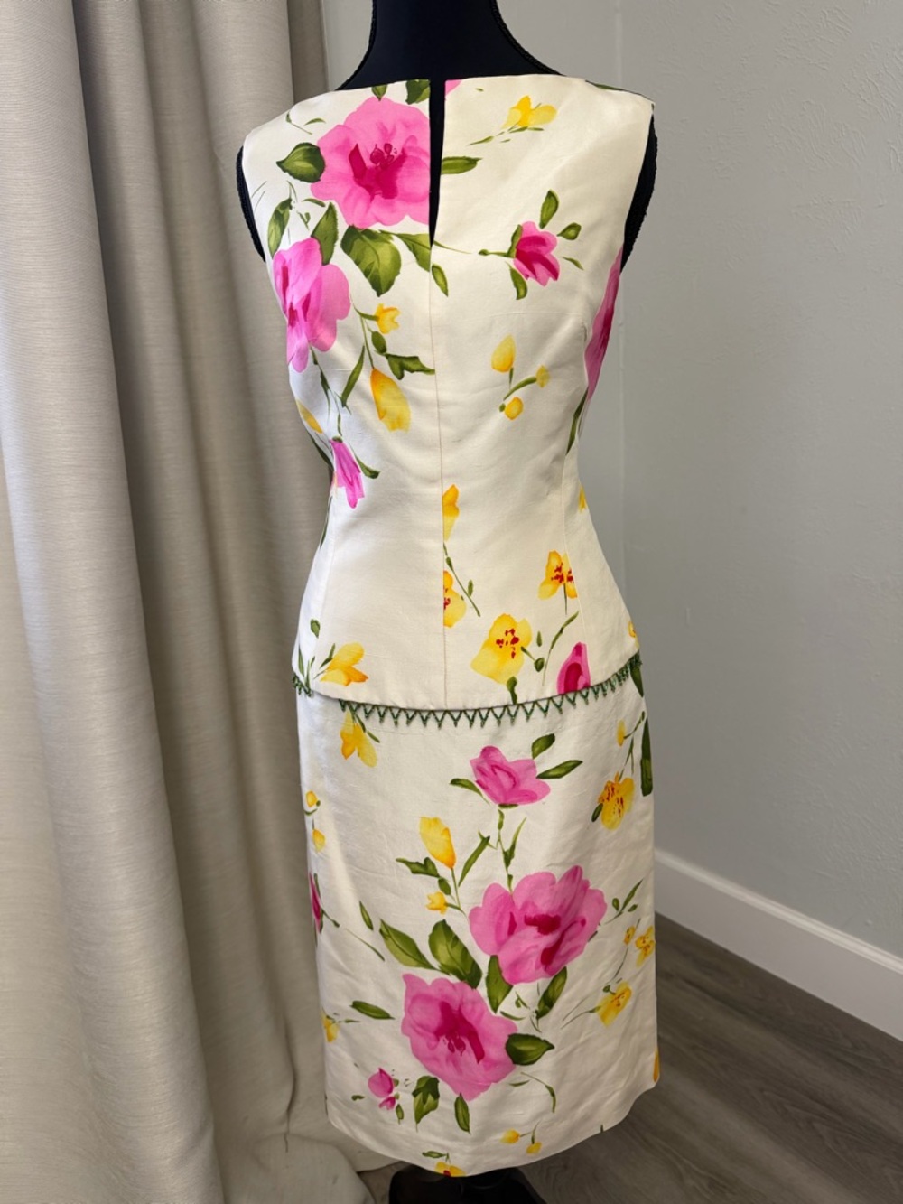 Rickie Freeman for Teri Jon Strapless Floral Dress in White, Pink & Yellow - Picture 7 of 12